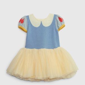 GAP Blue and Cream Tulle Dress with Red Accent